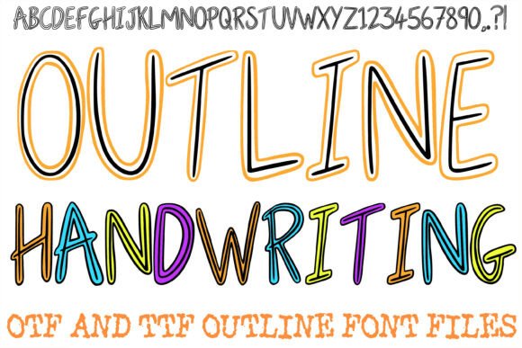 Outline Handwriting Font